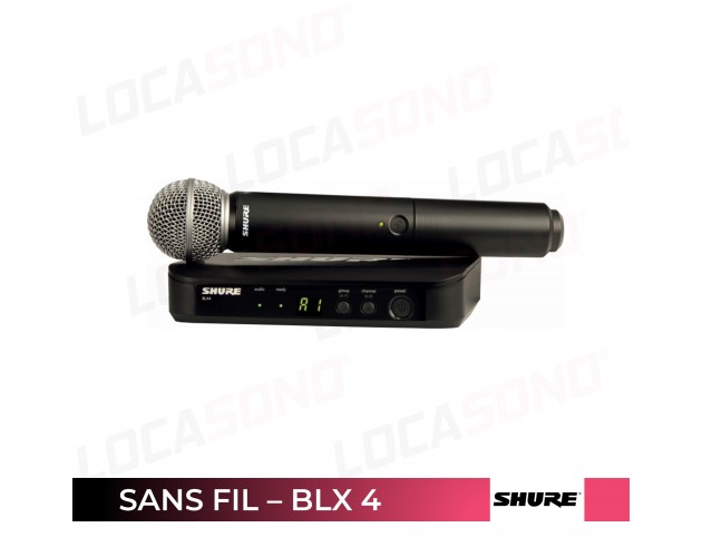 Location de micro main SHURE BLX 4 - SM 58 pour chant et présentation au  meilleur prix à Salon de Provence